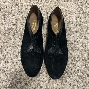 R Martegani For Galo Italy Men Leather Suede Oxford Dress Shoes Black 9 1/2